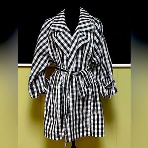 Lane Bryant Black and White Checkered Trench